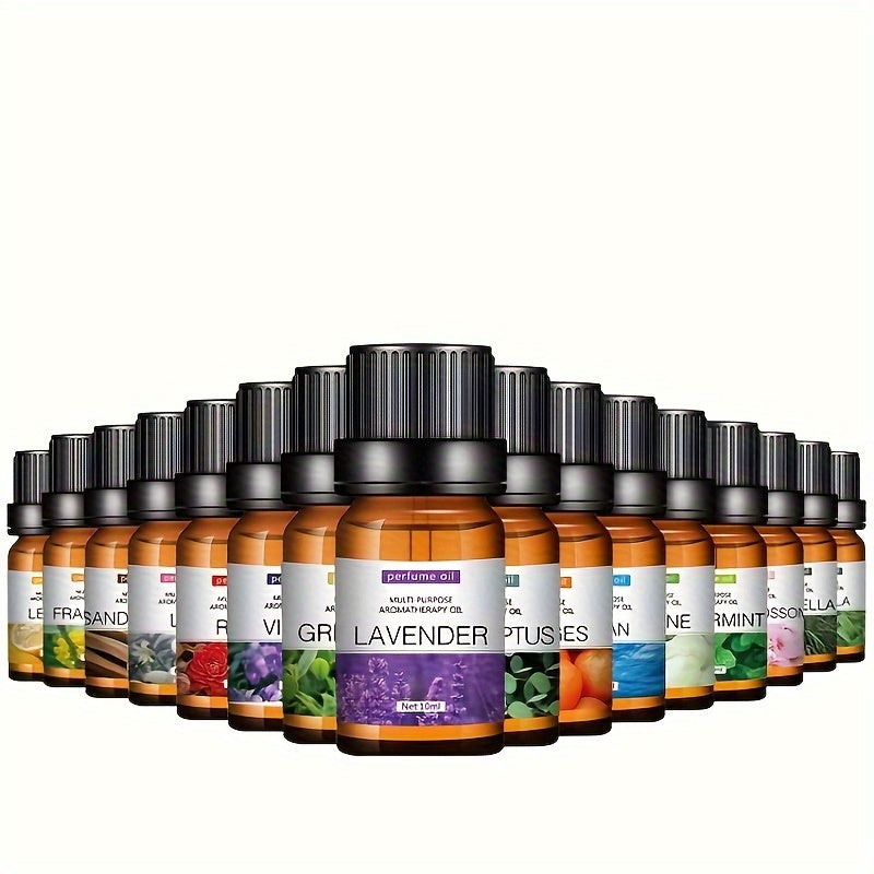 Essential Oils, 10ml Each, Assorted Scents For Home Fragrance, Includes Lavender, Peppermint, Lemon &amp; More, Perfect For Diffusers, Candle Making