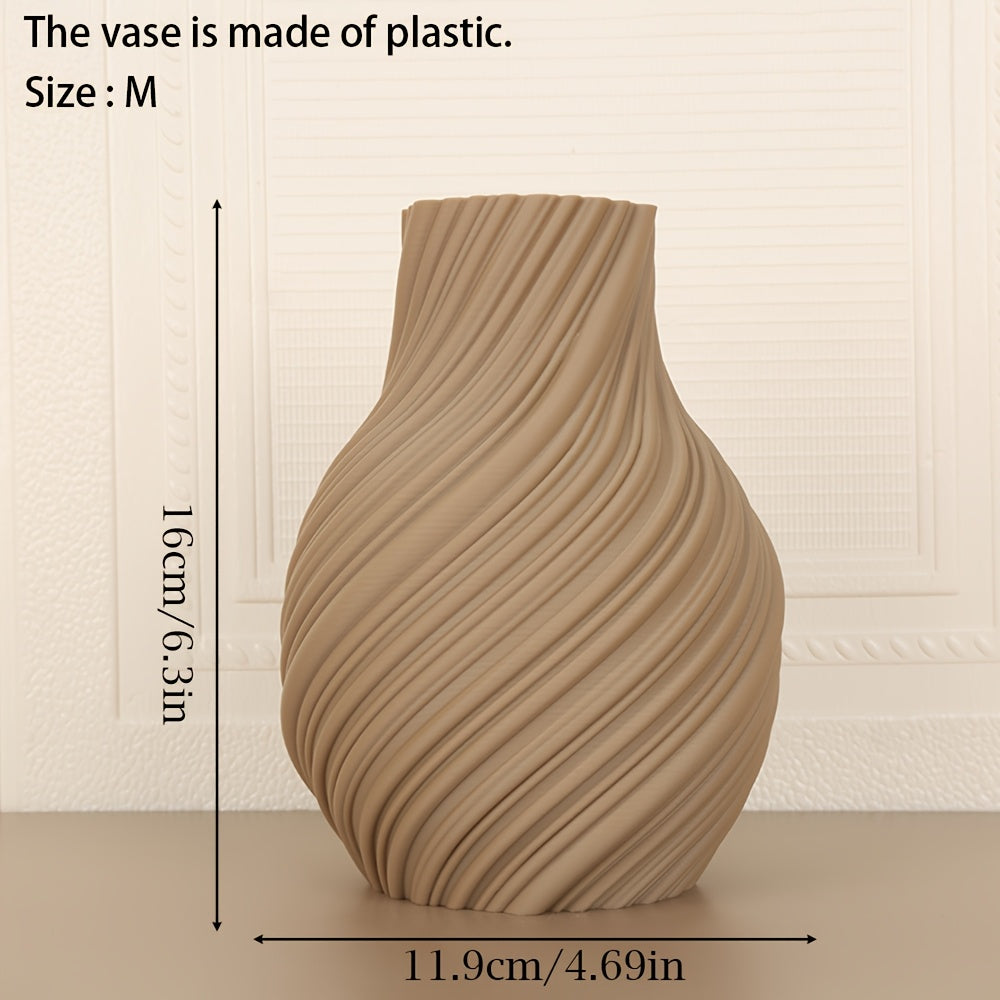 Twisted Plastic Vase Nordic Home Decor Living Room Entryway Centerpiece