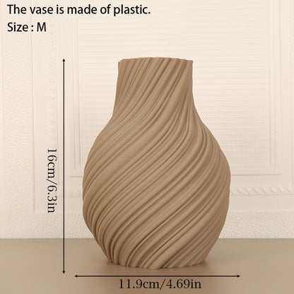 Twisted Plastic Vase Nordic Home Decor Living Room Entryway Centerpiece