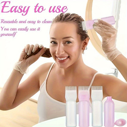 120ml Hair Dyeing Bottle with Comb Shampoo and Applicator Tool - Easy and Precise Hair Color Application