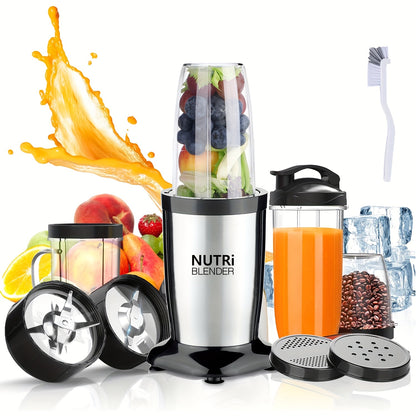 Liquidificador para Smoothies, Batidos e Smoothies, Conjunto de 15 Peças para Cozinha Pessoal com Moedor, Liquidificador Único para Preparar Sumos, Papinhas e Receitas Nutritivas com Escova de Limpeza