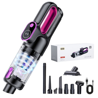 Wireless handheld vacuum cleaner for cars and homes, car-mounted 2-in-1 blower and suction cleaner, handheld type, high power, super strong suction, small and mini handheld car interior cleaner, wet and dry dual-purpose car v
