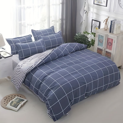 Four Seasons Four-Piece Set of Active Print Fabric, 1pc Quilt Cover Without Quilt Core, 1pc Bed Sheet, 2pcs Pillowcase Without Pillow Core, Comfortable, Soft, Breathable, Active Print Fabric, Suitable for Dormitory, Living Ro