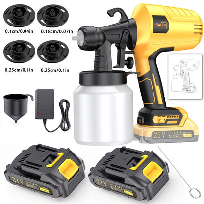 2025 New Model Wireless Paint Sprayer with Cordless High-Pressure Spray Gun - Heavy-Duty Battery-Powered Paint Gun with Ergonomic Handle, Easy-Clean Design &amp; Large Paint Tank for Indoor/Outdoor Walls, Wood, Furniture, DIY Project