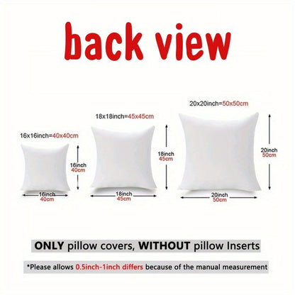 4pcs Christmas Themed Pillow Covers with Winter Elements like Christmas Trees, Snowflakes, and Reindeer - Festive Holiday Decorative Cushion Covers for Home, Car, Bed, Sofa, Office - Zipper Closure, Machine Washable, Polyeste