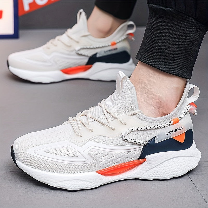 Ténis de corrida para homem plus size moderno em malha respirável com boa absorção de impacto, confortável, antiderrapante, com sola macia e durável para atividades ao ar livre.