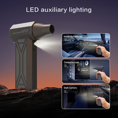 130000RPM Violent Turbofan, Intelligent Display Screen with 4-speed Adjustable, Includes 5 Nozzles, High-capacity Battery, The Best Holiday Gift for Portable Air Blowers Suitable for Computers, Keyboards, Outdoor and Car Clea