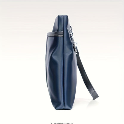 MARHSEIKE Men's Large Capacity Clutch Bag - Stylish Black Nylon Handbag with Zippered Compartment & Adjustable Strap, Trendy Business Phone Holder for Everyday Use, Secure Travel Pouch|Modern Masculine Clutch|Durable Zipper C