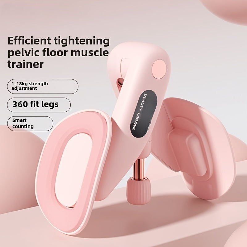 Pelvic Floor & Leg Trainer - Home Fitness Equipment for Slimming, Recovery & Muscle Toning - Countless Workouts, Durable ABS Material, White/Pink