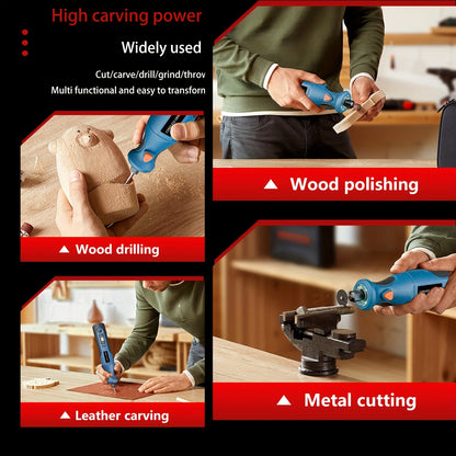 Rechargeable Electric Polishing Machine, 7.4V High Power Grinder, Wireless Rotary Tool with Battery, Adjustable Speed Carving Pen for Wood Carving and Polishing, Perfect Christmas Gift for Friends and Family