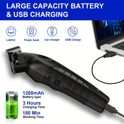 Kemei KM-2299 Professional Hair Clippers, USB Rechargeable Electric Hair Trimmer, Oil-Head Engraving Scissors, Powder Metallurgy Heads, Lithium Battery-18650 Series, ≤36V Operating Voltage, Salon Quality Hair Styling and Sh