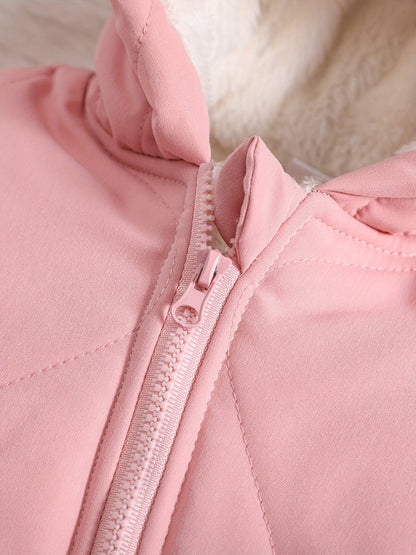 Infant Hooded Thick Romper Long Sleeve Zipper Thermal Jumpsuit, Babies & Kids Coat