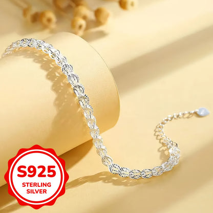925 Sterling Silver Phoenix Tail Bracelet Female Simple Minimalist Bracelet Jewelry Silver Color