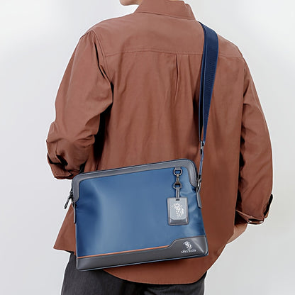 Men's Large Laptop & Wallet-like Tote - Soft Slim Texture, Adjustable Strap, Fits 38.1cm Devices - Ideal for Travel, Gym & Daily Use - Black & Blue Color Options