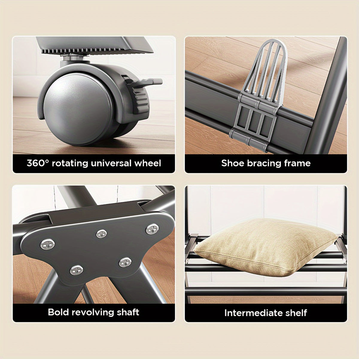 Estendal de secar roupa dobrável Joybos® Ultimate Space-Saving - Solução genial para secar roupa em 2 níveis, autoportante com abas ajustáveis ​​em altura, solução de arrumação sem esforço para qualquer casa.