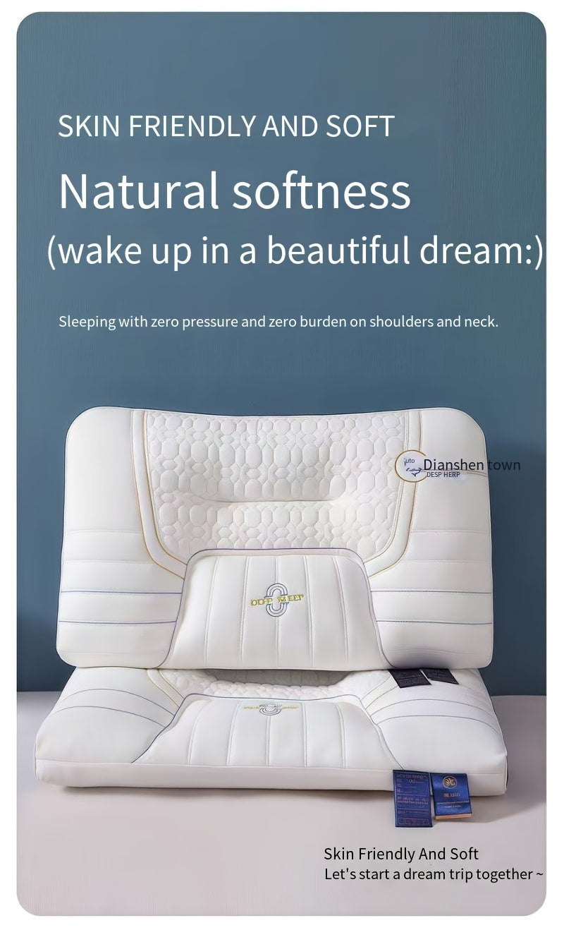 1pc Zero Pressure Deep Sleep Neck Pillow - 4-Level Ergonomic Cervical Pillow with Anti-Hunchback Design, Soft & Firm Support for Side/Back/Stomach Sleepers, Non-Collapsing Core, 8-Hour Comfort, Hand Washable, Ideal for Home U