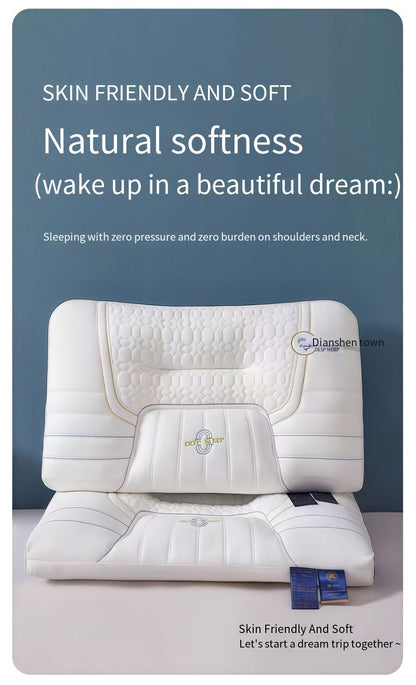 1pc Zero Pressure Deep Sleep Neck Pillow - 4-Level Ergonomic Cervical Pillow with Anti-Hunchback Design, Soft & Firm Support for Side/Back/Stomach Sleepers, Non-Collapsing Core, 8-Hour Comfort, Hand Washable, Ideal for Home U