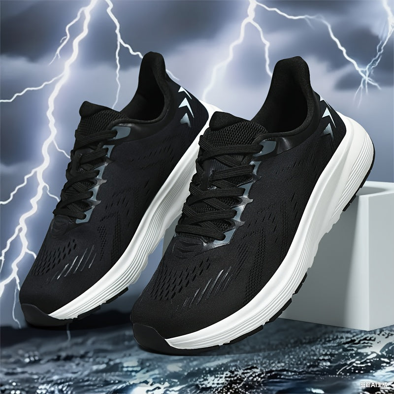 Men'S Wide Toe Box Running Shoes - Non-Slip MD Sole, Breathable Fabric Upper, All-Season Gym, Jogging, Walking Shoes - Lace-Up Athletic Sneakers for Big Feet & Wide Feet - Available in Multiple Colors (Dark Blue/Neon Yellow)