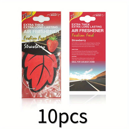 3-60pcs Car Air Freshener Natural Scented Tea Paper Auto Hanging Vanilla Perfume Fragrance Leaf Shape Car Interior Accessories Christmas Gift