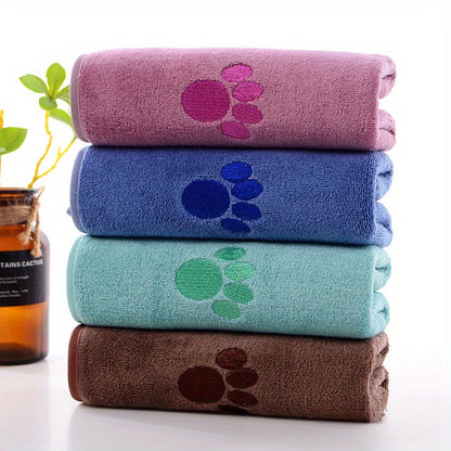 1pc Super Absorbent Dog Bath Towel With Adorable Embroidery - Gentle & Stylish Cleaning Solution For Your Furry Friend