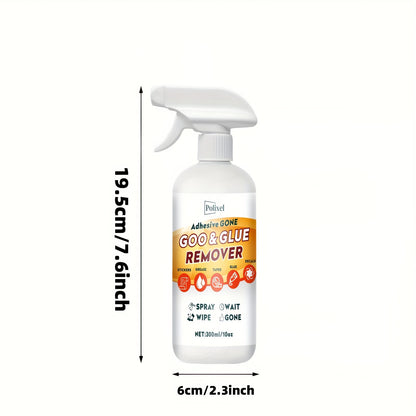Glue Adhesive Remover, Sticker Residue Removal Spray Easily Takes Off Tape, Labels, Rubber and Film Residue from Glass & Plastic with Scraper & Towel, Wave Goodbye to Sticky Situations - 300ml/10oz