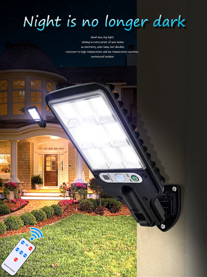 1pc 2200W Outdoor Solar Street Light Human Body Induction Garden Light with Remote Control LED Wall Light Waterproof Garden Light
