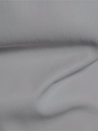 Camisola de homem de manga comprida com corte slim - 55% algodão, 40% poliéster, 5% elastano, cor lisa, para todas as estações, tecido plano, fecho com botões, gola de lapela, ideal para o fim de semana, 125 g/m²