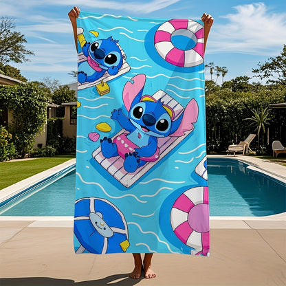 1pc Beach Towel, Elsa, Alice, Micky, Stitch, for Ariel, Belle, Moana, and other cartoon beach towels, suitable for bedroom, bathroom, travel, family, home decoration, party gifts, Christmas, Valentine's Day, gatherings and pa