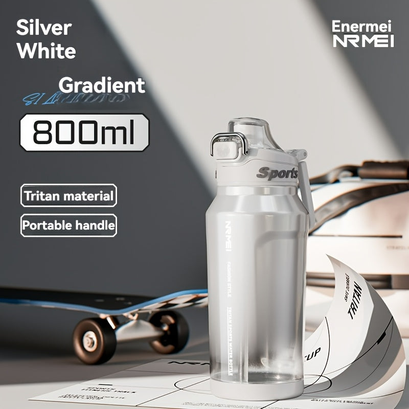 Garrafa de água desportiva NRMEi com palhinha, tampa flip-top e pega portátil - Design durável, resistente a impactos e antiderrapante para ginásio, atividades ao ar livre e hidratação. Acabamento brilhante e elegante. Material livre de BPA.