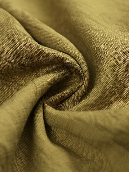 Elegante blusa de verão para mulher com estampado floral - Manga curta, gola mandarim, corte largo, verde-azeitona claro, perfeita para looks casuais. Blusa casual | Blusa com estampado floral | Camisola com gola mandarim