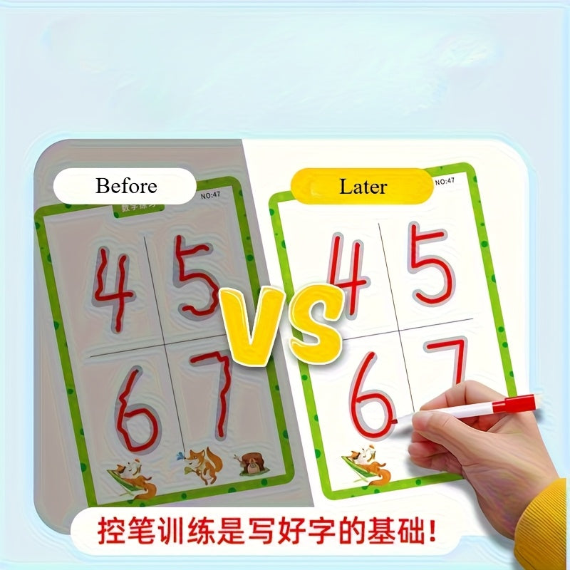 32-Page Reusable Magic Practice Notebook Set | Holistic Brain Development, Pen Control Training and Drawing Education Workbook | Learn Writing Skills, Paper Material, Educational Workbook | Color Pages | Durable Binding