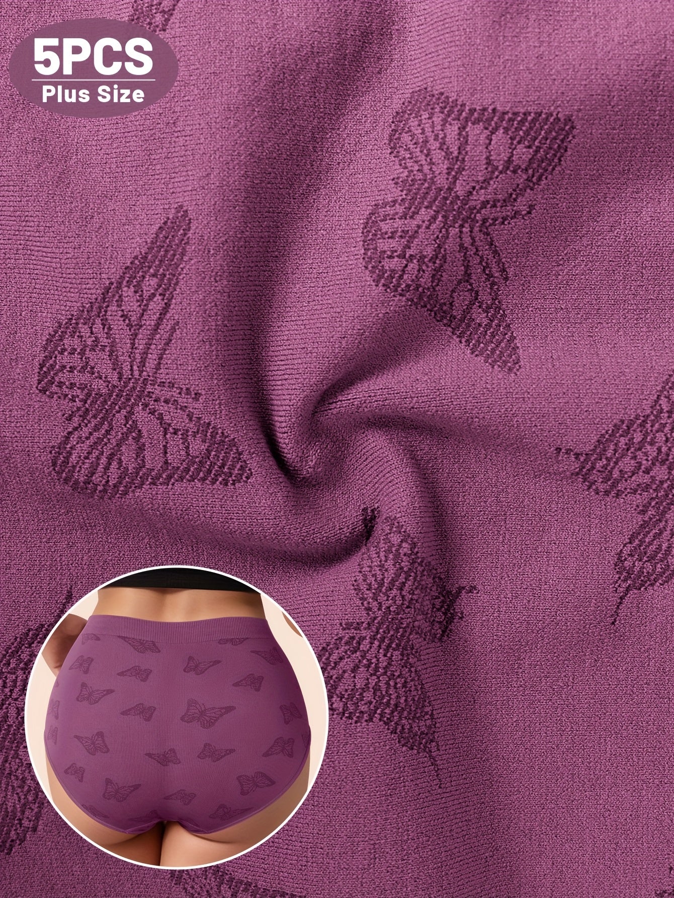 5pcs Plus Size Women's Panties, Soft and Breathable Minimalist Summer Thin Stretchy Briefs