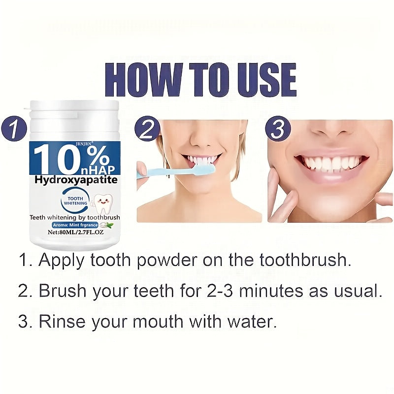 10% Hydroxyapatite Whitening Tooth Powder - Deep Cleansing & Fresh Breath, Strengthens Dental Care, Ideal for Daily Use & Travel, Oral Health & Hygiene Gift for Women & Men, Tooth Cleaning Essentials, Sleek Packaging, Oral Ca