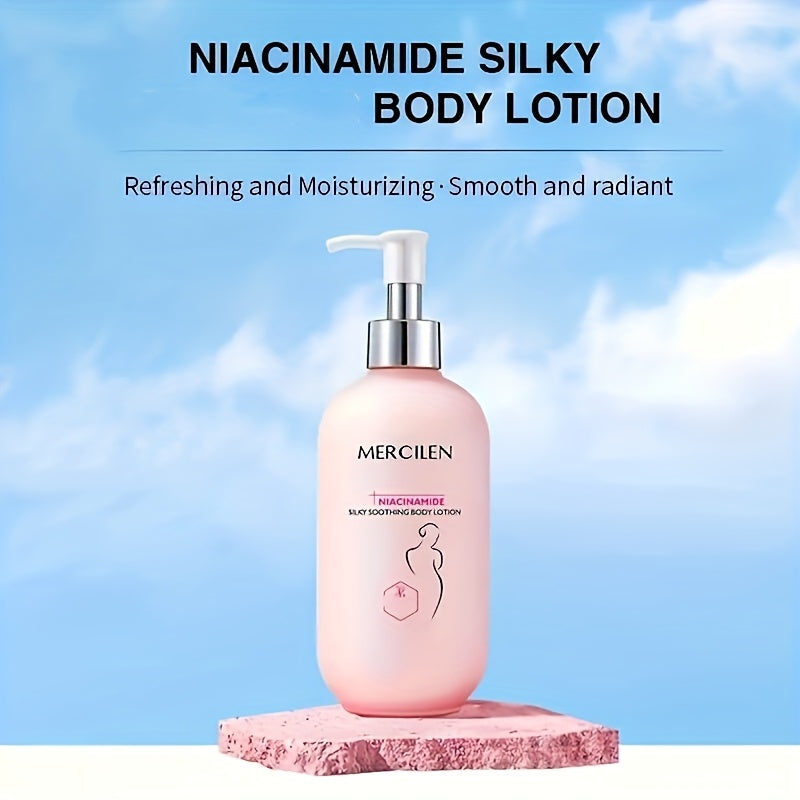Niacinamide body lotion 250g, containing niacinamide, hyaluronic acid, calendula, can moisturize Light Beige. The ingredients are mild and suitable for all Light Beige types