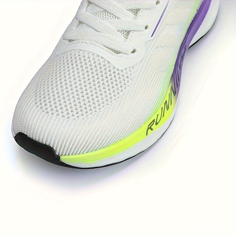 Men's Trendy Woven Knit Breathable Running Shoes, Comfy Non Slip Lace Up Soft Sole Sneakers for Men's Outdoor Activities