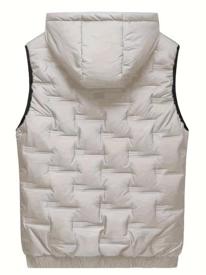 Men's Trendy Autumn Winter Hooded Thermal Vest Casual Sleeveless Jacket Coat Vest