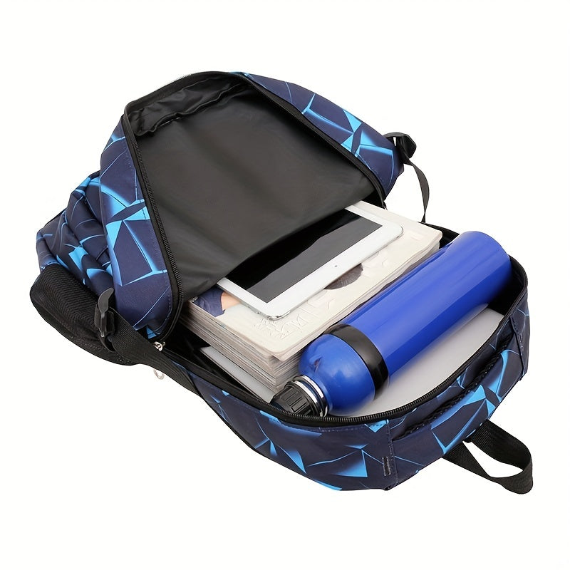 Colorblock Backpack, Casual Design Schoolbag For Travel And School Use, Large Capacity Bag