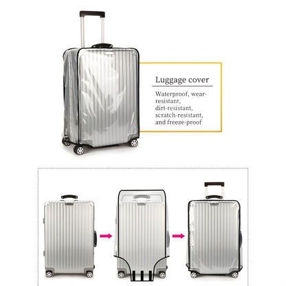 3pcs Luggage Protective Covers, Check-in Shockproof Thick PVC Transparent Dustproof Covers for 50.8cm+60.96cm+71.12cm Suitcases, Waterproof &amp; Durable