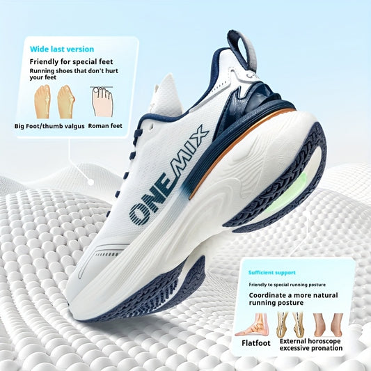 ONEMIX White Whale Running Shoes - Stable Support, Shock-Absorbing, Double Support for Stable Running Posture, Breathable Mesh Upper, Non-Slip Sole, Ideal for Running, Fitness Training, Hiking, and Daily Exercises, Stability