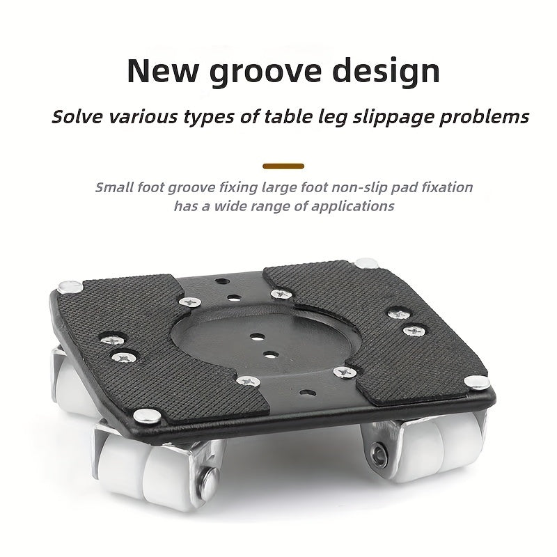 6-Piece Upgraded Furniture Dolly Set, Includes 4 Furniture Movers with 4 Wheels, 1 Pry Bar, 1 Pair of Gloves, Carbon Steel Panel Heavy-Duty Dolly, Furniture Lifter with 4 Universal 360° Swivel Rubber Wheels, Max Load 999.72