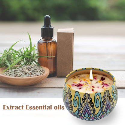 4pcs of fragrant candle set (4 kinds of fragrance types: jasmine, sandalwood, Small Canglan, Rose) cans are random. Candles, Bathing, Yoga, and Holiday Gifts, Mother's Day Gift