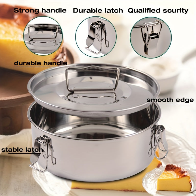 Stainless Steel Flan Pan, 63 Oz Flanera Mold Cooker For Baking, Compatible With Instant Pot 3 6 8qt, Custard Pan, Flan Dish With Lid, Tart Pan, Round Fluted Dish, Oven Safe.Cupcake & Pudding Baking!