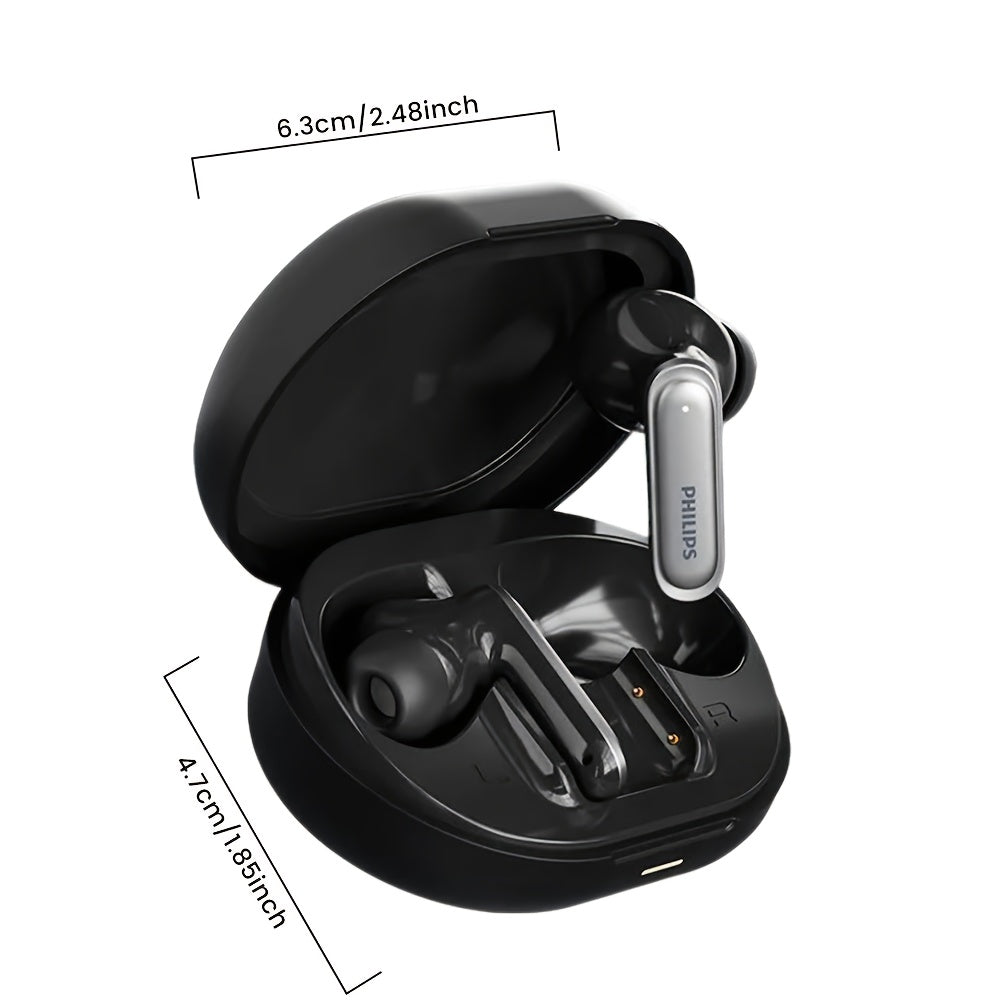 2025 for Philips Wireless Noise Canceling Headphones with 400mAh Battery, Double-Click Left Ear to Switch Mode, Lightweight &amp; Portable, USB-C Charging, Condenser Microphone, Semi-Open Back Design, Ideal Gift for Gamers &amp; Mus