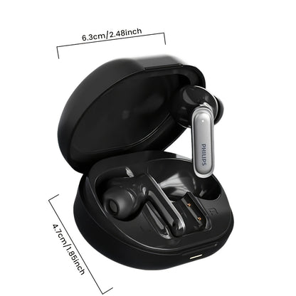 2025 for Philips Wireless Noise Canceling Headphones with 400mAh Battery, Double-Click Left Ear to Switch Mode, Lightweight &amp; Portable, USB-C Charging, Condenser Microphone, Semi-Open Back Design, Ideal Gift for Gamers &amp; Mus