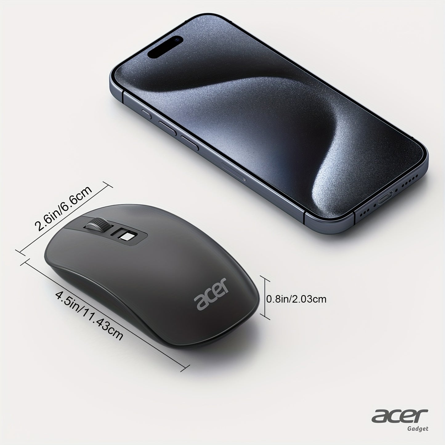 ACER Computer Mouse Wireless, 2.4G Slim USB Wireless Mice with USB Receiver, Laptop Mouse with 4 Buttons, Portable for Laptop, Desktop, PC, Wireless Mouse for Laptop, Ergonomic Mouse, Computer Mouse Wireless USB, Wireless Mou