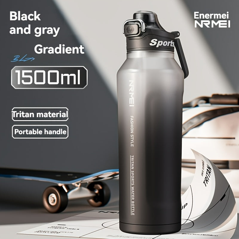 Garrafa de água desportiva NRMEi com palhinha, tampa flip-top e pega portátil - Design durável, resistente a impactos e antiderrapante para ginásio, atividades ao ar livre e hidratação. Acabamento brilhante e elegante. Material livre de BPA.