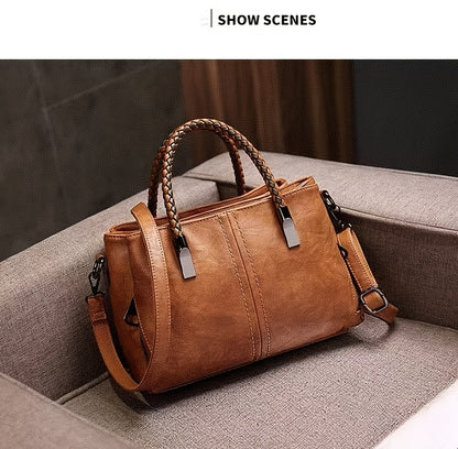 Big Bag 2025 Four Seasons Versatile Handbag Fashion Office Bag Texture Soft Boston Single Shoulder Crossover Large Capacity Women's Bag