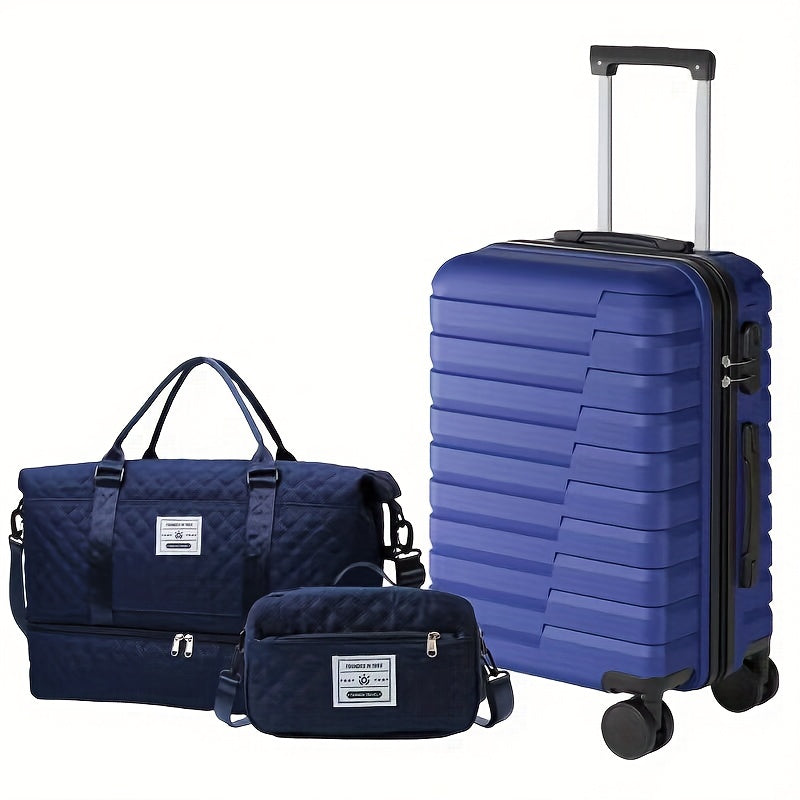 3pcs Set 20inch Travel Suitcase +Travel Bags+Toilet bag New Model Luggage Bag Durable and Suitcases Carry on Luggage, Luggage for Travel, Luggage Set, Luggage for Women, Luggage Set for Women, Expandable Carrier Set, Travel S