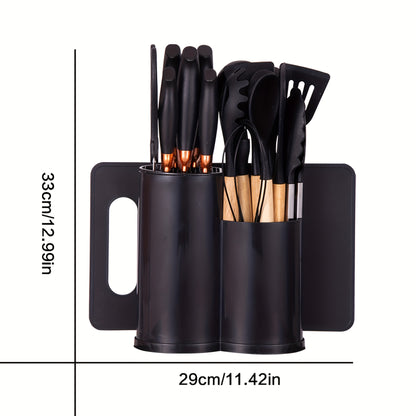 19pcs Black Silicone Kitchen Set, Non-Slip, Heat-Resistant, Durable & Easy-Clean Tools for Cooking, Baking, And Food Preparation, Perfect for Professional And Home Kitchens, Safe for Non-Stick Cookware, Long-Lasting And Pract