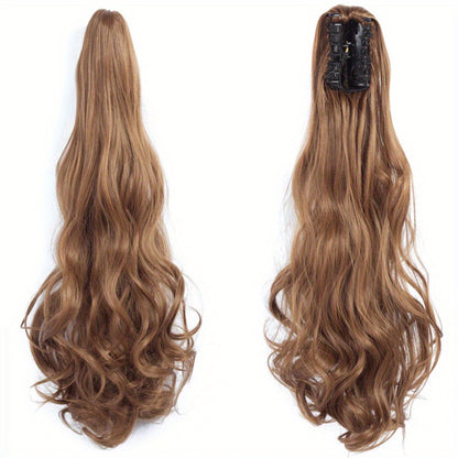 Long Wavy Ponytail Extensions - 55.88 cm Claw Clip In Synthetic Hair Piece For Women - Add Volume And Style To Your Hair Halloween Christmas